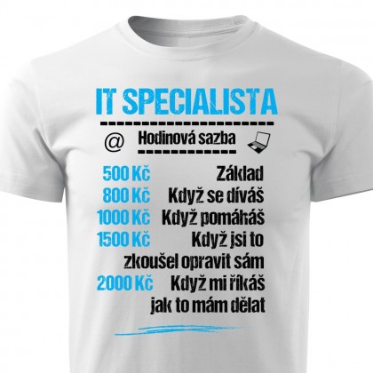 Tričko IT specialista - sazba